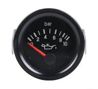 ZAMETTER Medidor de presión de aceite, 10 bares, 52 mm, analógico, para coche, motor marino, 12 V, ABS, metal, negro, monitor de panel de instrumentos, pantalla de lectura real