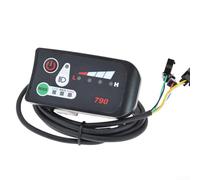 ZAMETTER Pantalla LCD de bicicleta eléctrica modelo 790 con función de luz para 24 V, 36 V, 48 V, panel de control de manubrio, color negro, plástico ABS, resistente a la lluvia, se adapta a 22 (36 V)