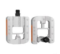 ZAMETTER Pedales de bicicleta plegables de aleación de aluminio para bicicleta de carretera MTB, anchos, planos, antideslizantes, reflectantes, mecanizados CNC, 17 mm de grosor, 349 g por par
