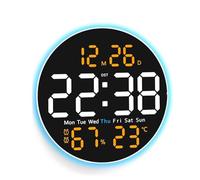 ZAMETTER Relojes de pared LED digitales relojes de pared inteligente LED reloj de pared digital reloj despertador de atenuación automática con control remoto calendario visualización de temperatura