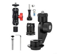 ZAMETTER Soporte para cámara de acción de bicicleta de 1/4 pulgadas, soporte de cámara de aleación de aluminio, soporte de tapa de auriculares con función de rotación para cámaras de acción, equipo de