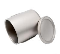 ZAMETTER Taza de agua de titanio de doble pared con tapa para café y té al aire libre, camping, senderismo, mochilero, viajes, oficina, uso ligero, taza aislada de 300 ml (con asas de 300 ml)