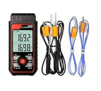 ZAMETTER Termómetro termopar Medidor de temperatura digital profesional de doble canal Termómetro industrial de acero inoxidable Medidor de temperatura digital de laboratorio para monitoreo de pruebas