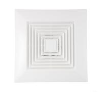 ZAMETTER Ventiladores de techo integrados de 20 x 20 cm, ventilador de escape de baño y cocina, ventilador de ventilación de perfil bajo, potente extractor silencioso montado en la pared para cocina y