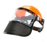 ZAMETTER Visera de seguridad para motosierra de doble capa con policarbonato transparente y protector de malla para cortar césped, cortar madera, protección de trabajo al aire libre, tamaño estándar