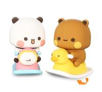 Zamety 2 Figuras Bubu Dudu, Decoración Oscilante Bobblehead para Coche, Salpicadero, Casa y Oficina - Oso Panda