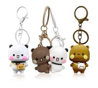 Zamety 2 piezas Bubu Dudu Llavero para pareja, 2 piezas Dudu Bubu Magnético Llavero Pareja, Lindo Panda Llavero, Llavero para mujer, bolso trasero, llaves de coche, regalo
