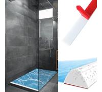 Zamety barrera y ducha de 100 cm, parada de agua, autoadhesiva, plegable, apto para bordes de duchas y bañeras, blanco