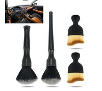 Zamety Juego de 4 pinceles para limpiar el polvo, ultrasuaves, para limpiar el coche, para limpiar el salpicadero del coche, para quitar la tapa de salida de aire