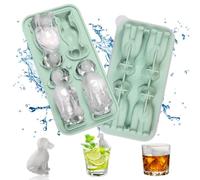 Zamety Labrador - Molde de silicona para hielo, cubitos de hielo con tapa, para cócteles, bebidas frías, whisky
