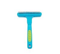 ZAMIBO - Peine de rastrillo estrecho para dientes giratorios, 17 x 11 x 3 cm, PP azul TPR verde