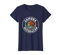 Zamora, Michoacán con águila Mexicana Camiseta, Mujer, Azul Marino, XXL