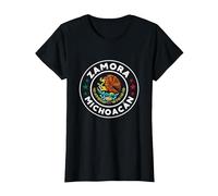 Zamora, Michoacán con águila Mexicana Camiseta, Mujer, Negro, XXL