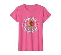 Zamora, Michoacán con águila Mexicana Camiseta, Mujer, Rosa Jaspeado, S