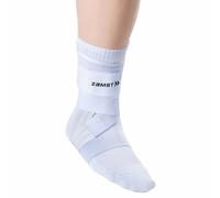Zamst A1 Tobillera Deportiva Blanca - Soporte de Tobillo Deportivo Transpirable para Hombres y Mujeres con Correas Ajustables de Tres Vías para Esguince de Tobillo Lateral Moderado - Derecha, XL