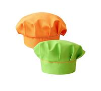 ZAMXHUG 2 piezas Gorro Cocina Ajustable Gorro de Chef para Niñas/Niños, de Cocinero Niño para Cocinar, Hornear(Naranja + Verde)