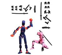 ZAMXHUG 2 Piezas T13 Figura de Acción, T13 Action Figure Man, Figuras Acción Impreso en 3D, Decoraciones Escritorio para Juguetes Amantes Los Juegos,für adultos(Rosa + Naranja-Azul)