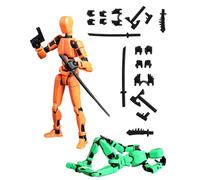ZAMXHUG 2 Piezas T13 Figura de Acción, T13 Action Figure Man, Figuras de Acción Impreso en 3D, Decoraciones de Escritorio para Juguetes de Amantes de Los Juegos,für adultos(Naranja + Verde)