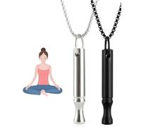 ZAMXHUG 2pcs Collar de respiración - Collar de Acero Inoxidable Duradero para aliviar la ansiedad, Ejercicios de respiración, meditación, Dejar de Fumar, Regalo para Mujeres y Hombres