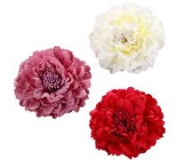ZAMXHUG 3pcs Clips de Pelo de Flor Horquillas, Flor Broche, Antideslizante Pelo con Flores, Tocados de Novia, Horquillas de Pelo para Fiestas Playa Bodas, Fiestas Sevillana Boda, Rojo/Rosa/Blanco