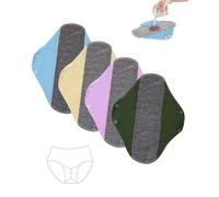 ZAMXHUG 4 piezas Salvaslip Algodón, Compresas Algodón, Compresas de Tela, Compresas Reutilizables de Noche Lavables, Protectores de Bragas para Menstruación, Previenen Fugas de Orina