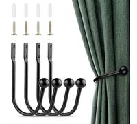 ZAMXHUG alzapaños Cortinas - 4 pcs Plata Alzapaños Cortinas de Metal, U Abrazaderas Cortinas, Ganchos de Cortina de Metal, Alzapaños Cortinas Pared,para el Hogar, Dormitorio, Oficina, Restaurante