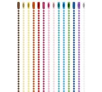 ZAMXHUG cadena llavero - 100 pcs Cadena de Bolas de Colores Cadenas de Bolas de Metal Cadena de Bola,cadena llavero,con Hebilla de 2,4mm Para Llavero Hebilla Adorno Colgante (12cm)