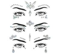 ZAMXHUG Gemas Faciales Adhesivas - Cara de Gemas, Cristales con Pegatinas, Joyas Sirena, Maquillaje Facial Cuerpo de Rhinestones, Diamantes Cristal Tatuajes Temporales Autoadhesivas(3 Set)