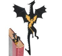 ZAMXHUG Marcapáginas de dragón Dorado Negro, patrón de Doble Cara acrílico Cool Dragon Bookmark con Sol y Nubes estantería decoración para niños niñas Amantes de los Libros Amigos
