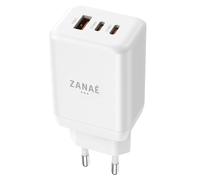 Zanaé, Cargador de Red con 2 Puertos USB-C 65W y 1 Puerto USB-A 30W Carga Rápida