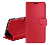 Zanaé Funda tipo cartera para Huawei P30 con soporte y lengüeta magnética, Rojo