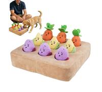 Zanahoria Beet Dog Toys - Chirriante Comida Lenta Interactiva | de promoción mental para perros - para aburrimiento, cachorros, gatos, mascotas pequeñas y medianas grandes, hogar, viajes, o