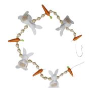 Zanahoria Rabbit Garland - Cuerda De Conejo Perlado, Decoración De Pascua Rústica | Streamer De Conejo De Primavera Colgada, Cinta De Vacaciones, Bandera De Granja Para Mesa Mantel W