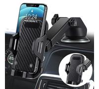 Zanbeel Soporte de teléfono de coche de doble soporte para salpicadero, ventilación de aire del parabrisas con rotación de 360°, protección completa, operación con una sola mano, brazo largo con un
