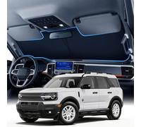 Zanch Parasol para parabrisas personalizado para Ford Bronco Sport 2021-2026, 7 capas UV y 100% bloqueo de luz, ajuste escaneado 3D, protección interior, mantiene la cabina más fresca, fácil
