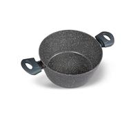 Zanetti - Cacerola antiadherente de 24 cm DURAPIETRA, apta para todas las placas incluyendo inducción, dos asas, revestimiento alto espesor, diámetro 24 cm