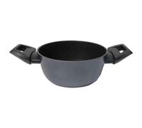 Zanetti Evolution - Cacerola para inducción, diámetro 16 cm, fondo antiadherente, alto grosor, cacerola con tapa, mango cómodo con dos asas, negro