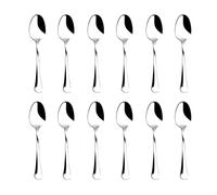 zanetti Juego de 12 cucharillas de café de acero inoxidable 18/C, modelo Boston, acero pulido y resistente, paquete de 12 piezas, fabricado en Italia, 590609