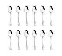 zanetti Juego de 12 cucharillas de moka de acero inoxidable 18/C, modelo Leonardo, acero pulido y resistente, paquete de 12 unidades, fabricado en Italia