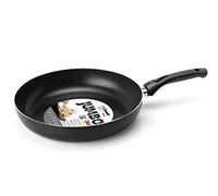 Zanetti Jumbo - Sartén antiadherente, 24 cm de diámetro, fondo rectificado, forma alta, color negro, fabricada en Italia