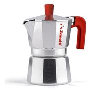 Zanetti, Mama Red Edition, cafetera Moka de aluminio, cafetera de 6 tazas, moka expreso con sistema antigoteo, junta de silicona, mango ergonómico, color rojo