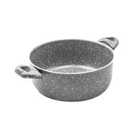 Zanetti - Piedra rara, cacerola antiadherente de aluminio efecto piedra, asas Soft Touch, diámetro 24 cm, Made in Italy