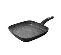 Zanetti Sartén Grill Durapietra Black, parrilla antiadherente, apta también para inducción, 28 x 28 cm, color gris oscuro metalizado