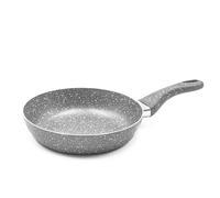 Zanetti Stone Rara - Sartén antiadherente con mango suave al tacto, alta resistencia, 24 cm de diámetro, gris, fabricada en Italia
