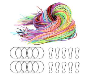 Zanfqvo 200 Piezas Hilos para Hacer Pulseras - 20 Colores de Hilo Encerado para Pulseras con Llavero y Gancho - Hilo Plástico Scooby Doo para DIY Collares y Llaveros