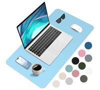 Zanfqvo Alfombrilla de Escritorio - Protector Escritorio, PU Impermeable, Antideslizante - Alfombrilla Ratón Grande (90 x 43 cm) - Mouse Pad para Escritorio, Ordenado (Azul claro)