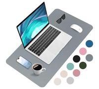 Zanfqvo Alfombrilla de Escritorio - Protector Escritorio, PU Impermeable, Antideslizante - Alfombrilla Ratón Grande (90 x 43 cm) - Mouse Pad para Escritorio, Ordenado (Gris Oscuro)