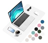 Zanfqvo Alfombrilla de Escritorio - Protector Escritorio, PU Impermeable, Antideslizante - Alfombrilla Ratón Grande (60 x 35 cm) - Mouse Pad para Escritorio, Ordenado (Blanco)