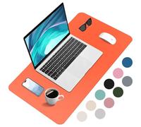 Zanfqvo Alfombrilla de Escritorio - Protector Escritorio, PU Impermeable, Antideslizante - Alfombrilla Ratón Grande (90 x 43 cm) - Mouse Pad para Escritorio, Ordenado (Naranja)