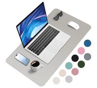 Zanfqvo Alfombrilla de Escritorio - Protector PU Impermeable, Antideslizante - Alfombrilla Ratón Grande (80 x 40 cm) - Mouse Pad para Ordenado (Gris)